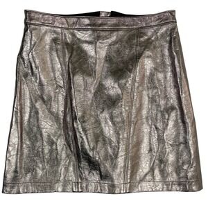 Abercrombie‎ & Fitch Skirt Metallic Silver Mini A Line Fashion Party Club Size S